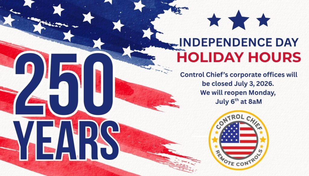 Control Chief Holiday Hours - Fourth of July